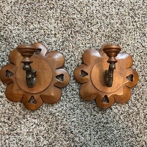 Brown Wooden Wall Decor with Bronze Accents